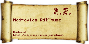 Modrovics Rémusz névjegykártya